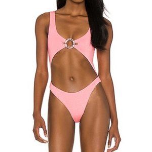 BEACH BUNNY KENDALL GLITTER MONOKINI SIZE MEDIUM NWT
